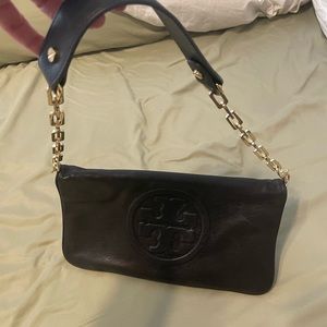 Tory Burch black shoulder flap bag